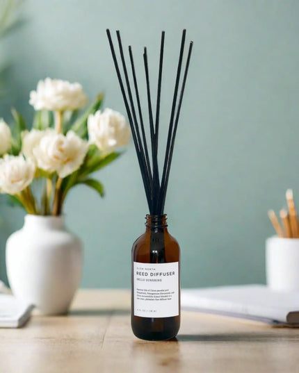 Hello Sunshine Reed Diffuser by Slow North – grapefruit, geranium & lime scent in lifestyle setting