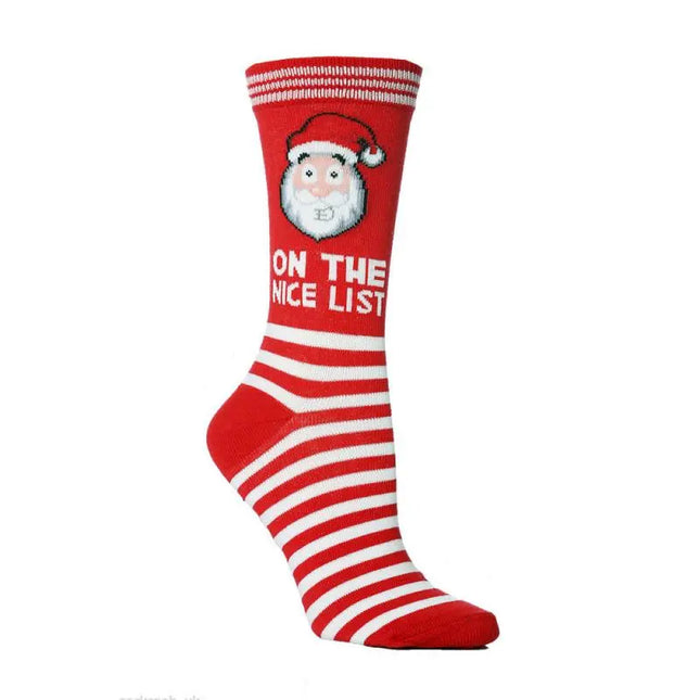 Santa design stripped Christmas socks