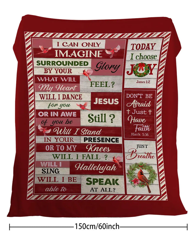 Size chart of red Christmas throw blanket