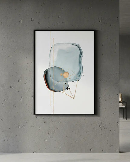 Abstract art piece on a gray wall