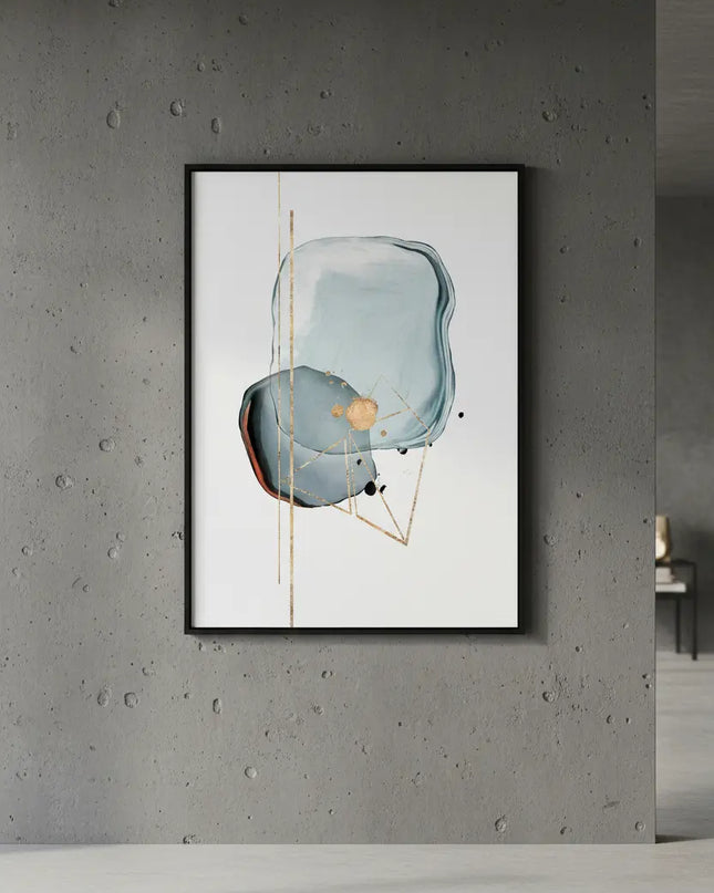 Abstract art piece on a gray wall
