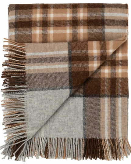 Highland Tweeds McKellar Shetland Lambswool Throw – McKellar tartan flat lay on white background