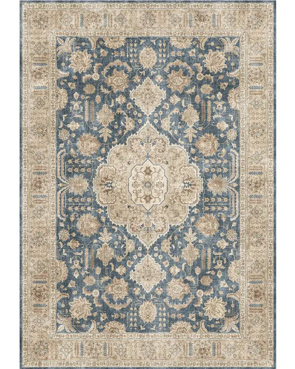 Decorative rug with intricate pattern on a plain background